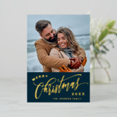 スパークルメリークリスマス5フォトゴールドフォイル 箔シーズンカード (立ち正面)