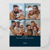 スパークルメリークリスマス5フォトゴールドフォイル 箔シーズンカード (裏面)