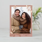 スパークルメリークリスマス5 PHOTOグリーティングバラ金ゴールド 箔シーズンカード (立ち正面)