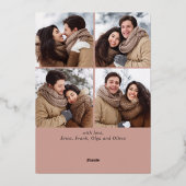 スパークルメリークリスマス5 PHOTOグリーティングバラ金ゴールド 箔シーズンカード (裏面)