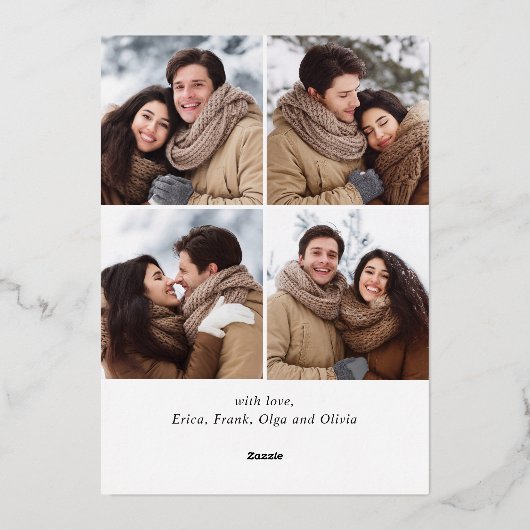 スパークルメリークリスマス5 PHOTOグリーティングバラ金ゴールド 箔シーズンカード (裏面)