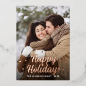 スパークルメリークリスマス5 PHOTOグリーティングバラ金ゴールド 箔シーズンカード (正面)