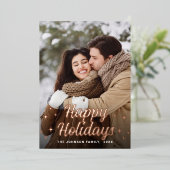 スパークルメリークリスマス5 PHOTOグリーティングバラ金ゴールド 箔シーズンカード (立ち正面)