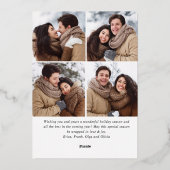 スパークルメリークリスマス5 PHOTOグリーティングバラ金ゴールド 箔シーズンカード (裏面)