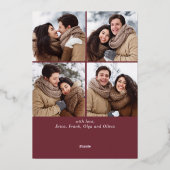 スパークルメリークリスマス5 PHOTOグリーティングバラ金ゴールド 箔シーズンカード (裏面)