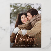 スパークルメリークリスマス5 PHOTOグリーティングバラ金ゴールド 箔シーズンカード (正面)