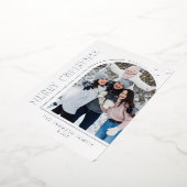 スパークルモダンクリスマスフォトグリーティングシルバー 箔シーズンカード (回転した状態)