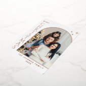 スパークルモダンクリスマスフォトGREETINGバラ金ゴールド 箔シーズンカード (回転した状態)