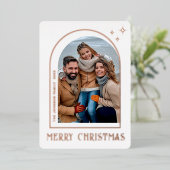 スパークルモダンクリスマスフォトGREETINGバラ金ゴールド 箔シーズンカード (立ち正面)