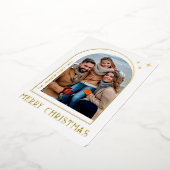 スパークルモダンクリスマスフォトGREETINGバラ金ゴールド 箔シーズンカード (回転した状態)