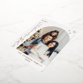 スパークルモダンクリスマスフォトGREETINGバラ金ゴールド 箔シーズンカード (回転した状態)