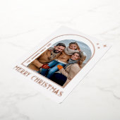 スパークルモダンクリスマスフォトGREETINGバラ金ゴールド 箔シーズンカード (回転した状態)