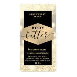 スパークルモダンスエレガントスクリプト体バターのラベル ラベル