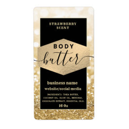 スパークルモダンスエレガントスクリプト体バターのラベル ラベル