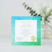 スパークルモダンプリント結婚式招待状グリーン 招待状 (スタンド正面)