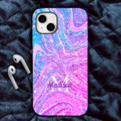 スパークルユニコーンガーリー虹の大理石アートケースマット Case-Mate iPhoneケース