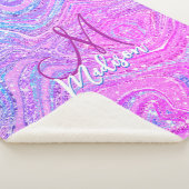 スパークルユニコーンガーリー虹の大理石アート シェルパブランケット (3/4)