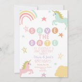 スパークルユニコーン Save The Date 招待状 (正面)