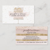 スパークルユニークピンクケーキ 名刺 (正面/裏面)