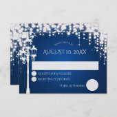 スパークルランプ結婚ポストの応答カード 出欠カード (正面/裏面)