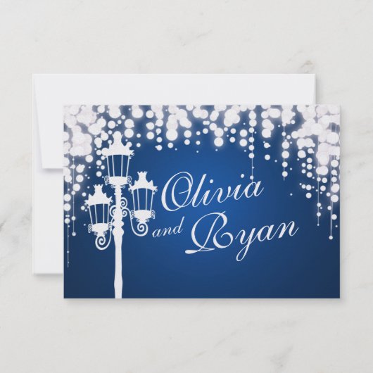 スパークルランプ結婚ポストの応答カード 出欠カード (裏面)