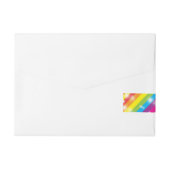 スパークルレインボーグリッターストライプのラップラのまわりにベル ラップアラウンド宛名ラベル (裏面)