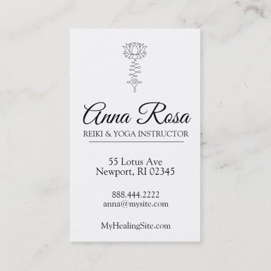 *~*スパークルレイ霊気エネルギー修復ロータス 名刺 (裏面)