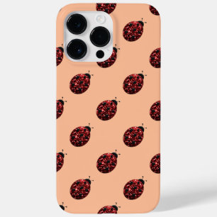 スパークルレッドスパークルてんとう虫パターンもも色 Case-Mate iPhone 14 PRO MAXケース