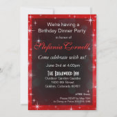 スパークルレッドレオパード37誕生日 招待状 (裏面)