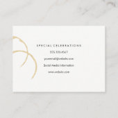 スパークルワイン染色金ゴールドメタリックワインボトルガラス 名刺 (裏面)