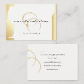 スパークルワイン染色金ゴールドメタリックワインボトルガラス 名刺 (正面/裏面)