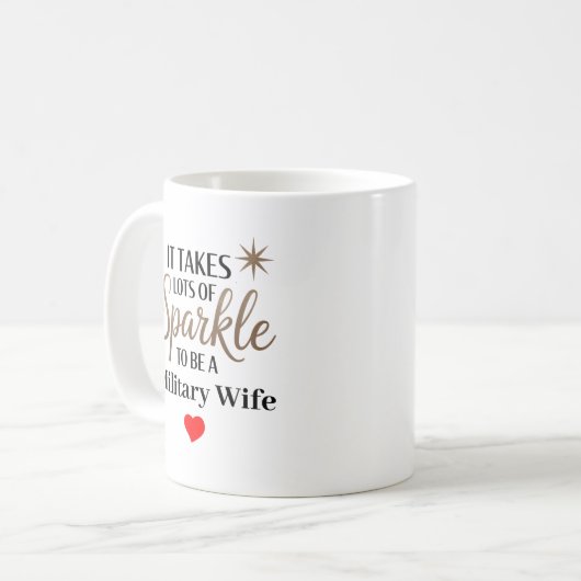 スパークル引用文ギフト軍隊妻 コーヒーマグカップ (正面左)