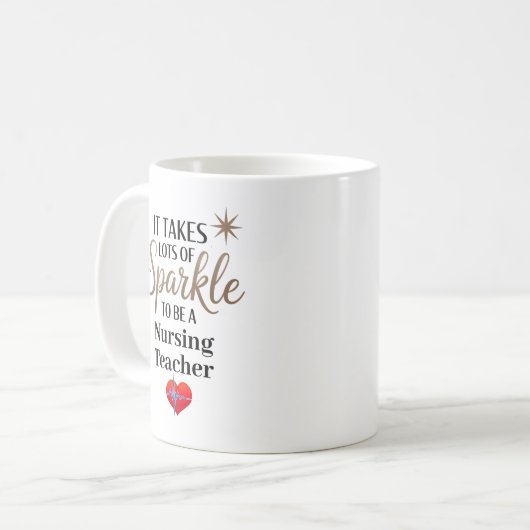 スパークル引用文プレゼント看護先生 コーヒーマグカップ (正面左)