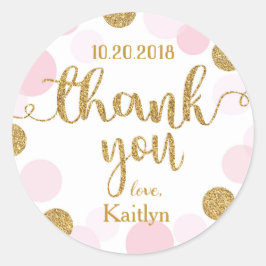 スパークル振りかけるドットありがとうラベル ラウンドシール