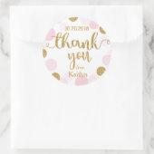 スパークル振りかけるドットありがとうラベル ラウンドシール (バッグ)