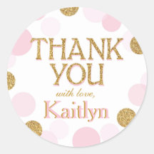 スパークル振りかけるドットありがとうラベル