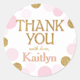 スパークル振りかけるドットありがとうラベル ラウンドシール