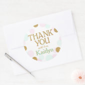 スパークル振りかけるドットありがとうラベル ラウンドシール (封筒)