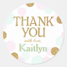 スパークル振りかけるドットありがとうラベル