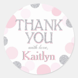 スパークル振りかけるドットありがとうラベル ラウンドシール