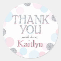 スパークル振りかけるドットありがとうラベル