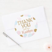 スパークル振りかけるドットありがとうラベル ラウンドシール (封筒)