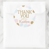 スパークル振りかけるドットありがとうラベル ラウンドシール (バッグ)