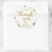 スパークル振りかけるドットありがとうラベル ラウンドシール (バッグ)