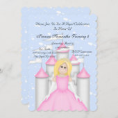 スパークル王室のプリンセス誕生日パーティーの招待 招待状 (正面/裏面)