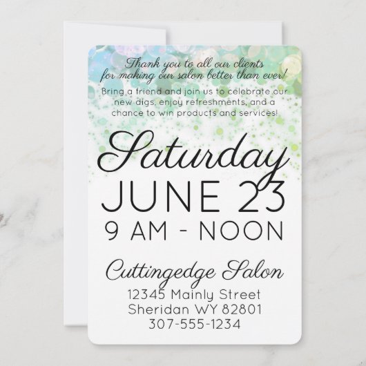 スパークル美容師美しいサロングランドオープン 招待状 (裏面)