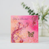 スパークル蝶のウェディングパーティー 招待状 (スタンド正面)