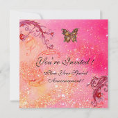 スパークル蝶のウェディングパーティー 招待状 (裏面)