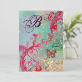 スパークル蝶のエレガントな結婚式のモノグラム2 招待状 (スタンド正面)