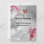 スパークル蝶のモノグラム2 上品な結婚式 招待状 (裏面)